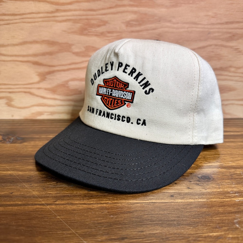 Vintage Harley Davidson Trucker Hat Dudley Perkins San Francisco Made In USA